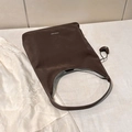 Retro grote tote bag in donker koffiebruin mat leer met ruime en elegante stijl - koffiekleur