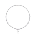 Collana scintillante in argento 925 con zirconi marquise e pendente a forma di foglia - Argento 925 / Argento