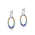 Orecchini a cerchio arcobaleno in argento S925 con zirconi colorati sfumati da donna - Argento 925 / Argento