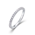 Eternity band ring in S925 sterling silver with sparkling white zircon stones - US6