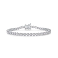 Minimalistische S925 sterling zilveren tennisarmband met ronde moissaniet-stenen - 925 zilver / Zilverwit (2.75mm Rond 3.8CT)