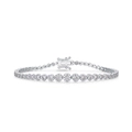 S925 sterling silver tennis bracelet with gradient round moissanite stones and secure clasp - Single Row Round Cut (With GRA Certificate And Gift Box) / 925 Silver