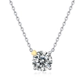 S925 Silber Moissanit Herzkette mit rundem funkelndem Edelsteinanhänger für Damen - Herzform Moissanit Stil (NL017810) Mit Zertifikat