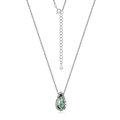 Collana in argento S925 con pendente a goccia in agata muschiata e catena a corda - Argento 925 / Oro Bianco Argento Spesso