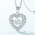Schitterende S925 zilveren hart moissanite hanger met dansende steen aan fijne ketting - Hart Moissaniet Hanger Met Ketting / 925 Sterling Zilver (Met GRA Moissanite Certificaat)
