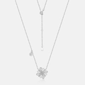 Collana con ciondolo a fiocco di neve in argento S925 e cristalli bianchi - Argento 925 / Oro Bianco Argento Spesso