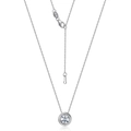 Elegante Halskette aus S925 Sterlingsilber mit 1ct Moissanit in Zargenfassung poliert - Perzeption Blase Moissanit Stil (NL019421) Mit Zertifikat