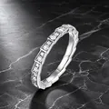 Bambus Gelenk S925 Sterlingsilber Moissanit Ring mit modernem geometrischem Design - Schlangenknochen Ring (RG019396)