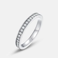 Elegante anello eternity in argento S925 con brillanti pietre moissanite tonde - US6# / Argento