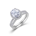 Elegant S925 silver oval moissanite halo ring with split shank and diamond accents - US 6 (With GRA Moissanite Certificate) / Thick Silver White Gold (7x9mm Oval Main Stone) RG019556