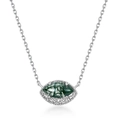 Collana con ciondolo in agata muschiata taglio marquise e decoro traforato argento - Argento 925 / Oro Bianco Argento Spesso