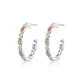 Regenbogen-Zirkonia-Ohrringe aus S925 Sterlingsilber mit bunten Steinen im Marquise-Schliff - 925er Silber / Silber
