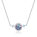 Collana in argento S925 con alessandrite cangiante e accenti laterali in opale - Argento 925 / Alessandrite