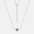 Collana in argento S925 con pendente in agata muschiata verde e dettagli in opale bianco - Argento 925 / Agata Muschiata