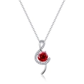 Elegante ciondolo a chiave di violino in argento S925 con rubino rosso per donne - Collana Nota Musicale Rubino Creato / Argento 925