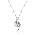 Elegant S925 silver treble clef necklace with brilliant round cut red gemstone pendant - Moissanite Musical Note Necklace (With GRA Certificate) / 925 Silver