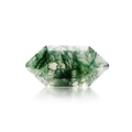 Zeshoekige mosagaat edelsteen met groene insluitsels en platte gefacetteerde snit - 5*10mm/1.02ct LTXS007733 / Groene Mossteen (Losse Edelsteen)