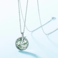 Collana in argento S925 a forma di serpente con pendente in agata muschiata verde - Collana / Argento 925