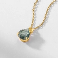 Elegant 925 silver gold-plated necklace with moss agate teardrop pendant and bow detail - Pendant Only (No Chain) / 925 Silver / Gold / Green (10K Gold Plated)