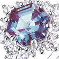 Zeshoekig geslepen alexandriet ring van S925 zilver met een halo zetting - US 6# / Zilver