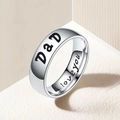Polierter Edelstahlring mit DaD- und i love you-Gravur für Herren und Familie - US 8 / Silber Papa Stil (31-A-2)