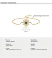 Specifiche dettagliate del bracciale margherita in argento S925 con smeraldo verde - Bracciale Margherita / Argento 925
