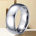 Minimalist high-polished silver titanium steel ring with a smooth mirror finish - 27-b-2 Rigid Spherical Surface 8mm (never Fades) / Size 7