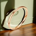 Polished rose gold stainless steel minimalist ring with a mirror finish and smooth round shape - 27-d-3 Rose Gold Sphere 2mm (refunds And Exchanges Guaranteed If It Fades) / Size 5
