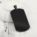 Minimalistische zwarte roestvrijstalen militaire hanger voor heren met gepolijste afwerking - Militaire Tag-Stijl (12-E-8) / Zwart