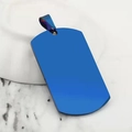 Koningsblauwe roestvrijstalen hondenpenning hanger met glanzende metalen afwerking - Militaire Tag-Stijl (12-E-11) / Blauw