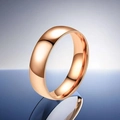 Minimalist rose gold stainless steel ring with a smooth mirror polished finish - Size 6 / 6mm Width / Rose Gold