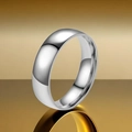 Anello in acciaio inossidabile argento lucido con finitura a specchio su base dorata - Acciaio Sferico Interno Ed Esterno 27-c-4 6 Mm (non Sbiadisce Mai) / Misura 5