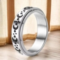 Star Moon Rotating Silver (6mm)