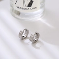 Minimalist silver stainless steel huggie hoop earrings with matte finish for men and women - Steel