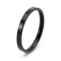 Minimalist black stainless steel ring with a polished glossy finish and flat top - US 10 / 2mm / Black