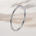 Detailed view of a 1mm ultra-thin minimalist polished stainless steel silver ring - US 5 / 1mm Width / Steel