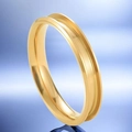 Polished rose gold stainless steel ring with center inlay groove for DIY jewelry - US 6 / 4mm Grooved Style / Gold