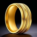 Anillo minimalista de acero dorado con acabados arenado y pulido de alta calidad - US 7 / Dorado Mate