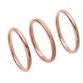 Three-piece rose gold stackable stainless steel rings with polished and frosted finishes - Size 5 / Rose Gold