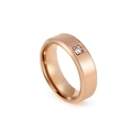 Anello minimalista in acciaio inossidabile oro rosa con zircone trasparente quadrato - US 7 / Oro rosa