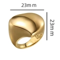 Polished 18k gold heart-shaped chunky stainless steel ring 23mm size showcase - US 6 / Irregular Domed Gold Style (13-D-8) / Gold