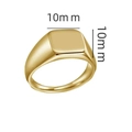 Polished gold square signet ring for men made of solid stainless steel, 10mm wide - US 6 / Square Flat Top Gold Style (13-D-3) / Gold