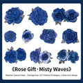 Blue rose decorative specialty paper stickers for scrapbooking, 10 unique floral designs - Misty Waves (Blue)