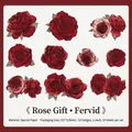 Rose Gift series floral decorative stickers, 10 red rose illustrations on specialty paper - Fiery (Red)