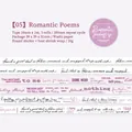 Romantic Poem themed washi tape set with handwritten English scripts for journaling - Romantic Poems