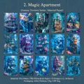 Magic Apartment scrapbooking pampier set met 15 vintage fantasie huis ontwerpen - Magisch Appartement