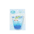 Blue soda themed aesthetic stickers with ice cubes and goldfish for journaling - Ramune Soda