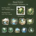 3D bosgat PET sticker set met 10 natuurlandschap decals voor DIY scrapbooking decoratie - Diep Bos