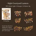 Autocollants PET série Éclairage Romantique avec effet nacré et 6 designs de lampes - Lampe de Jardin de Nuit