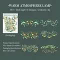 Scrapbook PET stickers with shell light effect featuring various lamp string designs - Warm Atmosphere Lamp